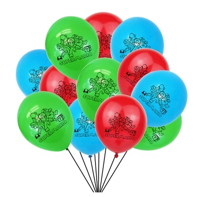 Balões coloridos com estampa Super Mario