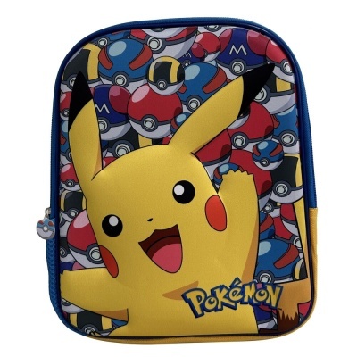Mochila infantil Pikachu Pokémon colorida com Pokébolas