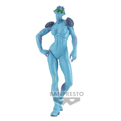 Estatueta personagem futurista azul com óculos verdes