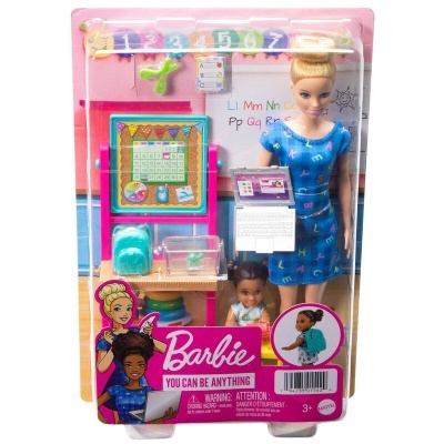 Conjunto de bonecas Barbie com acessórios escolares e embalagem rosa