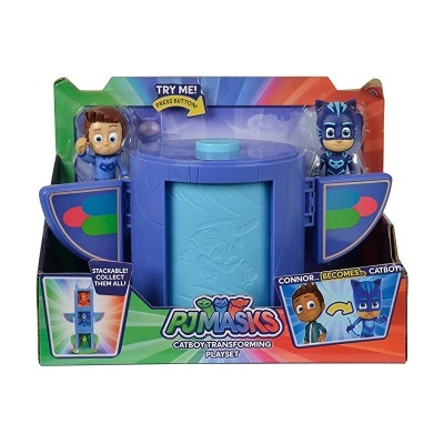 Conjunto PJ Masks Catboy com figuras de Connor e Catboy em embalagem colorida