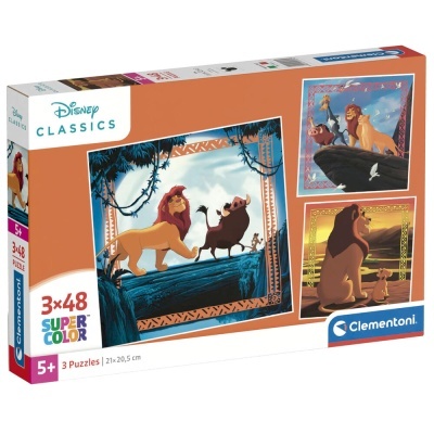 Caixa de puzzles Disney do Rei Leão com 3 puzzles de 48 peças