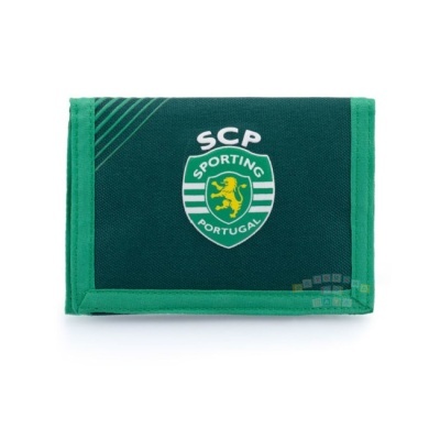 Carteira verde escuro com emblema do Sporting CP