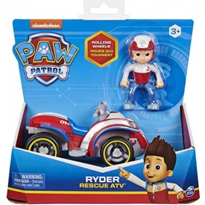 Figura e veículo ATV Ryder da Paw Patrol em embalagem azul
