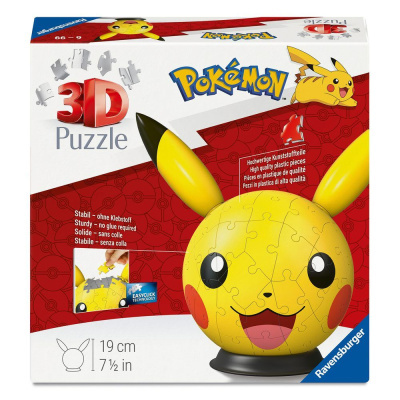 Caixa de puzzle 3D de Pikachu da Pokémon e Ravensburger