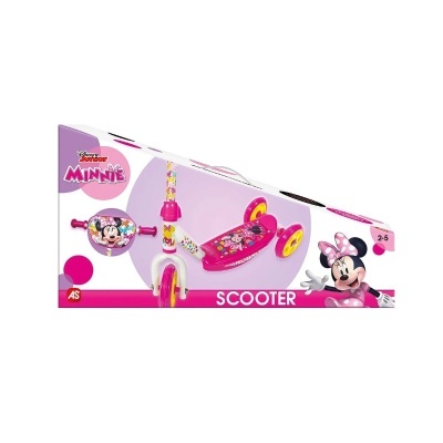 Scooter infantil de três rodas decorada com tema Minnie