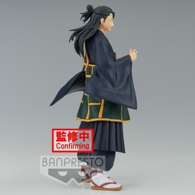 Figura colecionável de personagem masculino com kimono tradicional, sandálias e cabelo longo
