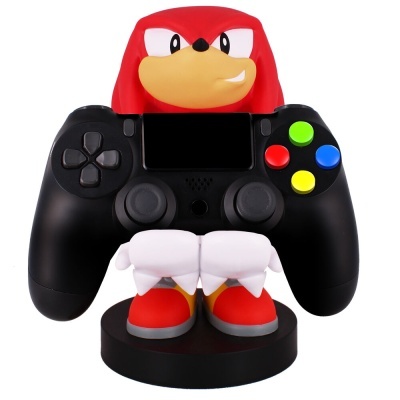 Suporte para comando com personagem Knuckles vermelho segurando comando preto colorido