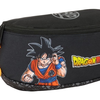 Pochete preta com estampa de Goku e logo Dragon Ball Z
