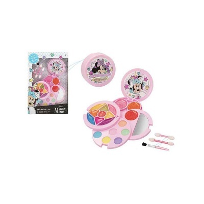 Kit maquilhagem Minnie Mouse infantil com cores e espelhos