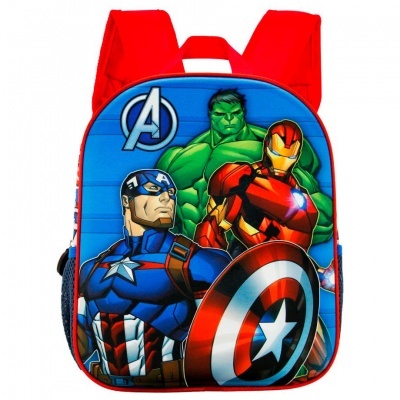 Mochila infantil vermelha com estampa dos Vingadores