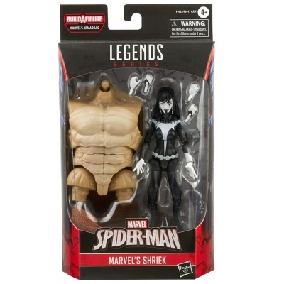 Figura ação Marvel Legends Spider-Man com corpo extra e Marvel's Shriek em embalagem