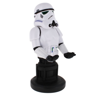 Figura colecionável Stormtrooper branca e preta com base preta