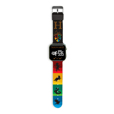 Relógio digital com bracelete colorida temática Hogwarts