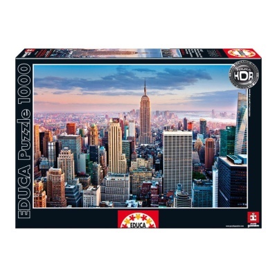 Caixa de puzzle 1000 peças EDUCA cidade Nova Iorque Empire State Building pôr do sol