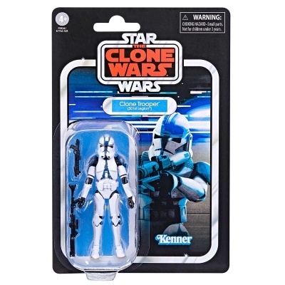 Figura de ação Clone Trooper com acessórios em embalagem Star Wars Clone Wars Kenner