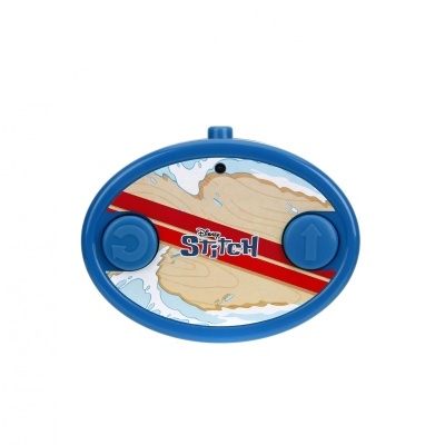 Comando azul com design de prancha de surf e texto Stitch