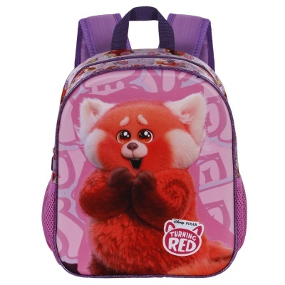 Mochila infantil rosa com personagem vermelho da Disney Pixar Turning Red