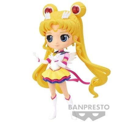 Figura de personagem anime com vestido amarelo e cabelos longos amarelos