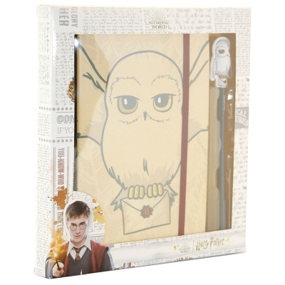 Conjunto Harry Potter com caderno, caneta e embalagem decorada