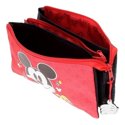 Necessaire dupla com estampa do Mickey Mouse em vermelho e preto