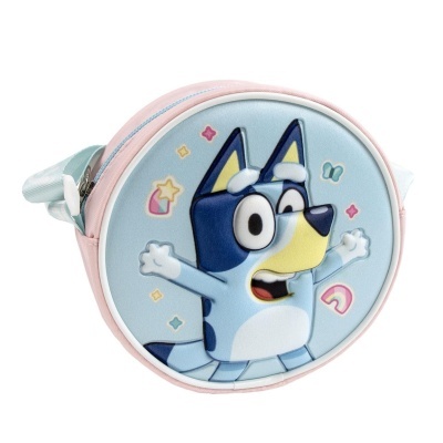 Bolsa redonda com estampa do personagem Bluey
