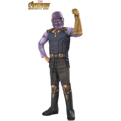 Fantasia infantil Thanos Marvel Avengers com máscara e roupa detalhada