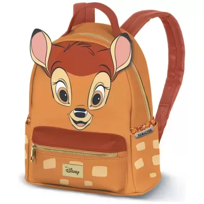 Mochila castanha pequena com personagem Bambi e orelhas 3D