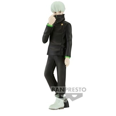 Figura colecionável Banpresto de personagem com cabelo verde e roupa preta