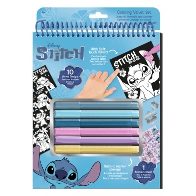 Conjunto de colorir Disney Stitch com marcadores e desenhos de veludo