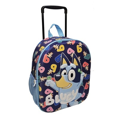 Mala de rodinhas para crianças com desenho animado Bluey