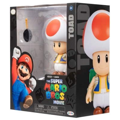 Figura colecionável Toad do filme The Super Mario Bros Movie na embalagem