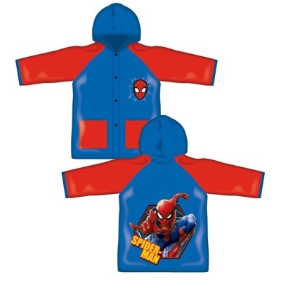 Casaco infantil azul e vermelho com imagem de Spider-Man