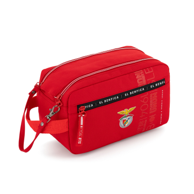 Necessaire vermelha do SL Benfica com fechos de correr e alça lateral