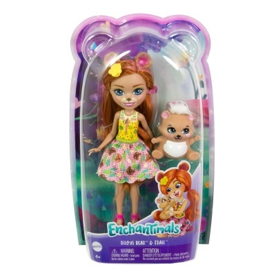 Boneca Enchantimals com animal de estimação em embalagem plastic