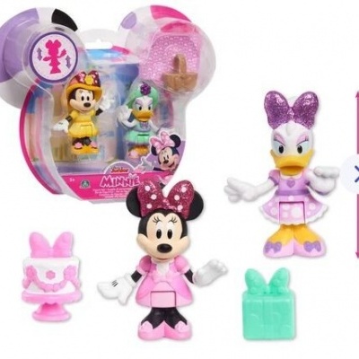 Figuras Minnie Mouse com acessórios em embalagem rosa