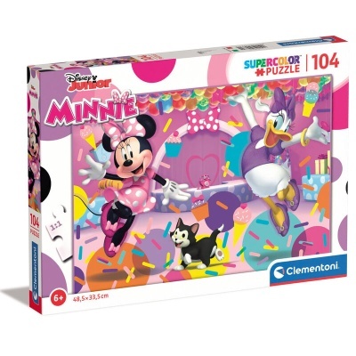 Caixa de puzzle Disney Minnie com 104 peças coloridas