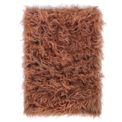 Tapete ou manta decorativa castanha felpuda