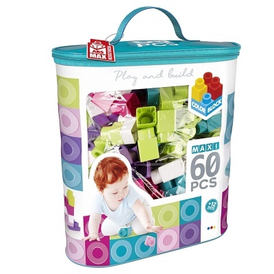 Embalagem de blocos de construção coloridos ABS Max com 60 peças