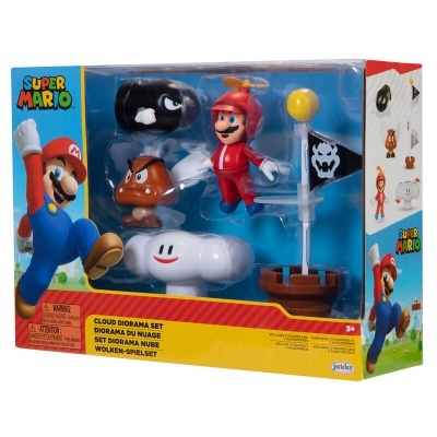 Conjunto diorama Super Mario com várias figuras e acessórios