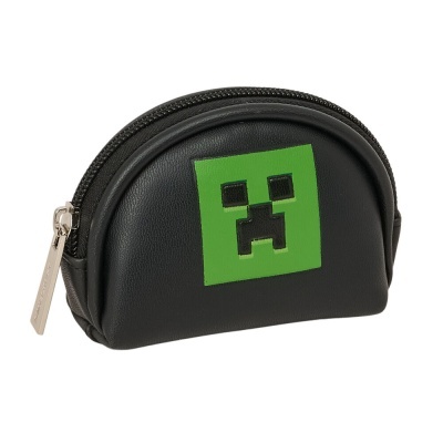 Bolsa pequena preta com ícone verde pixelado à frente