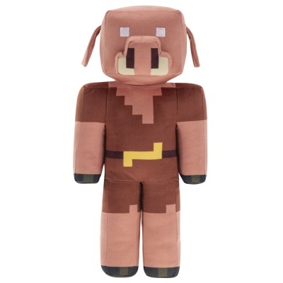 peluche porco Minecraft em tons castanho e rosa