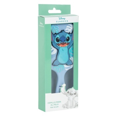 Escova de cabelo Disney Stitch em embalagem verde e branca
