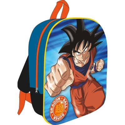 Mochila com personagem de anime Dragon Ball Super em pose de soco