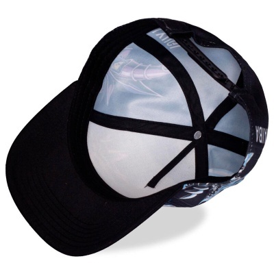 Boné de pala preto com interior branco e escrita NBA