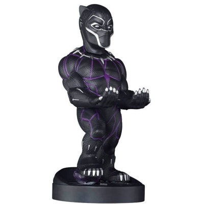 Figura de ação do Pantera Negra em preto e roxo