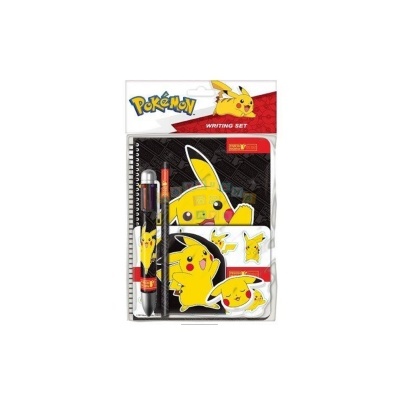 Conjunto de escrita Pokémon com caderno e acessórios em plástico