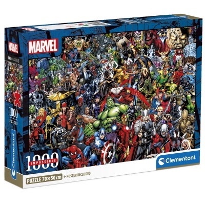 Caixa de puzzle Clementoni com personagens Marvel e 1000 peças