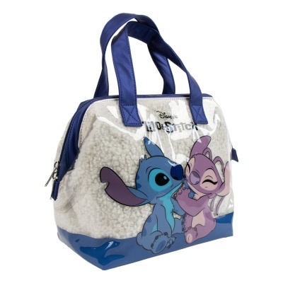 Bolsa Disney Lilo & Stitch com alças azuis e estampa de personagens