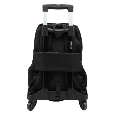 Mochila preta com rodas e alça extensível